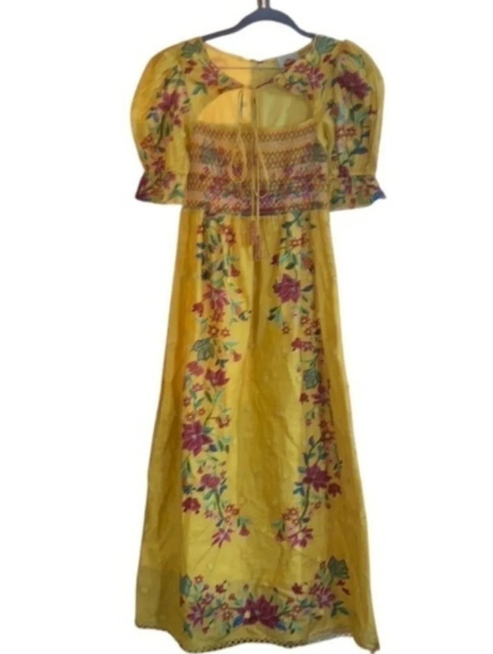 FARM‎ RIO Yellow Floral Maxi Dress Size XS - Picture 8 of 14
